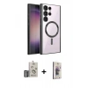 MARSİLYAN™- Galaxy S25 Ultra Kılıf Nova Işık Özel Seri - Siyah Bilvis 3D Cam Ekran Koruyucu + Bilvis Titan Kamera Lens - GS