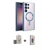 MARSİLYAN™- Galaxy S25 Ultra Kılıf Nova Işık Özel Seri - Siyah Bilvis 3D Cam Ekran Koruyucu + Bilvis Titan Kamera Lens - GS