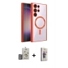MARSİLYAN™- Galaxy S25 Ultra Kılıf Nova Işık Özel Seri - Siyah Bilvis 3D Cam Ekran Koruyucu + Bilvis Titan Kamera Lens - GS