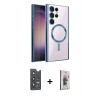 MARSİLYAN™- Galaxy S25 Ultra Kılıf Nova Işık Özel Seri - Siyah Bilvis 3D Cam Ekran Koruyucu + Bilvis Titan Kamera Lens - LT