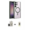 MARSİLYAN™- Galaxy S25 Ultra Kılıf Nova Işık Özel Seri - Siyah Joko Magic 5D Hayalet Cam + Bilvis Titan Kamera Lens - TNGI