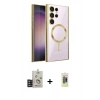 MARSİLYAN™- Galaxy S25 Ultra Kılıf Nova Işık Özel Seri - Siyah Joko Magic 5D Hayalet Cam + Bilvis Titan Kamera Lens - TNGI
