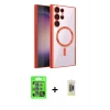 MARSİLYAN™- Galaxy S25 Ultra Kılıf Nova Işık Özel Seri - Siyah Joko Magic 5D Hayalet Cam + Raze Metal Kamera Lens - MI