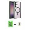 MARSİLYAN™- Galaxy S25 Ultra Kılıf Nova Işık Özel Seri - Siyah Joko Magic 5D Hayalet Cam + Raze Metal Kamera Lens - MI