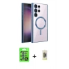 MARSİLYAN™- Galaxy S25 Ultra Kılıf Nova Işık Özel Seri - Siyah Joko Magic 5D Hayalet Cam + Raze Metal Kamera Lens - MI