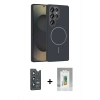 MARSİLYAN™- Galaxy S25 Ultra Kılıf Siluet Doku Özel Seri - Şeffaf Polymer Nano Ekran Koruyucu + Bilvis Titan Kamera Lens - LT
