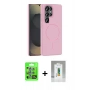 MARSİLYAN™- Galaxy S25 Ultra Kılıf Siluet Doku Özel Seri - Şeffaf Polymer Nano Ekran Koruyucu + Mavi Raze Metal Kamera Lens