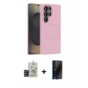 MARSİLYAN™- Galaxy S25 Ultra Kılıf Siluet Doku Özel Seri - Siyah 3D Antistatik Hayalet Cam Ekran Koruyucu + Bilvis Titan Kamera Lens - TNGI