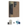 MARSİLYAN™- Galaxy S25 Ultra Kılıf Siluet Doku Özel Seri - Siyah 3D Antistatik Seramik Nano Ekran Koruyucu + Bilvis Titan Kamera Lens - TNGI