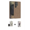MARSİLYAN™- Galaxy S25 Ultra Kılıf Siluet Doku Özel Seri - Siyah Bilvis 3D Cam Ekran Koruyucu + Bilvis Titan Kamera Lens - SH