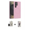 MARSİLYAN™- Galaxy S25 Ultra Kılıf Siluet Doku Özel Seri - Siyah Bilvis 3D Cam Ekran Koruyucu + Bilvis Titan Kamera Lens - TNGI