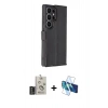 MARSİLYAN™- Galaxy S25 Ultra Kılıf Siluet Işık Serisi - Siyah 3D Antistatik Cam Ekran Koruyucu + Bilvis Titan Kamera Lens - SH