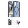 MARSİLYAN™- Galaxy S25 Ultra Kılıf Siluet Minimal Prime - Şeffaf Pasifik Cam Ekran Koruyucu + Bilvis Titan Kamera Lens - LT