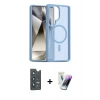 MARSİLYAN™- Galaxy S25 Ultra Kılıf Siluet Minimal Prime - Şeffaf Pasifik Cam Ekran Koruyucu + Bilvis Titan Kamera Lens - LT