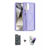 MARSİLYAN™- Galaxy S25 Ultra Kılıf Siluet Minimal Prime - Şeffaf Pasifik Cam Ekran Koruyucu + Bilvis Titan Kamera Lens - LT