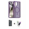 MARSİLYAN™- Galaxy S25 Ultra Kılıf Siluet Minimal Prime - Şeffaf Pasifik Cam Ekran Koruyucu + Bilvis Titan Kamera Lens - LT