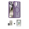 MARSİLYAN™- Galaxy S25 Ultra Kılıf Siluet Minimal Prime - Şeffaf Polymer Nano Ekran Koruyucu + Bilvis Titan Kamera Lens - GS