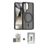 MARSİLYAN™- Galaxy S25 Ultra Kılıf Siluet Minimal Prime - Şeffaf Polymer Nano Ekran Koruyucu + Bilvis Titan Kamera Lens - GS