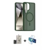MARSİLYAN™- Galaxy S25 Ultra Kılıf Siluet Minimal Prime - Siyah 3D Antistatik Cam Ekran Koruyucu + Bilvis Titan Kamera Lens - SH