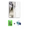 MARSİLYAN™- Galaxy S25 Ultra Kılıf Siluet Minimal Prime - Siyah 3D Antistatik Cam Ekran Koruyucu + Raze Metal Kamera Lens - MI