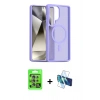 MARSİLYAN™- Galaxy S25 Ultra Kılıf Siluet Minimal Prime - Siyah 3D Antistatik Cam Ekran Koruyucu + Raze Metal Kamera Lens - NLGY