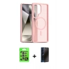 MARSİLYAN™- Galaxy S25 Ultra Kılıf Siluet Minimal Prime - Siyah 3D Antistatik Hayalet Cam Ekran Koruyucu + Raze Metal Kamera Lens - NLGY