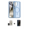 MARSİLYAN™- Galaxy S25 Ultra Kılıf Siluet Minimal Prime - Siyah 3D Antistatik Hayalet Cam Ekran Koruyucu + Bilvis Titan Kamera Lens - SH