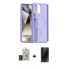 MARSİLYAN™- Galaxy S25 Ultra Kılıf Siluet Minimal Prime - Siyah 3D Antistatik Hayalet Cam Ekran Koruyucu + Bilvis Titan Kamera Lens - SH