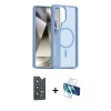 MARSİLYAN™- Galaxy S25 Ultra Kılıf Siluet Minimal Prime - Siyah 3D Antistatik Seramik Nano Ekran Koruyucu + Bilvis Titan Kamera Lens - LT
