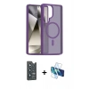 MARSİLYAN™- Galaxy S25 Ultra Kılıf Siluet Minimal Prime - Siyah 3D Antistatik Seramik Nano Ekran Koruyucu + Bilvis Titan Kamera Lens - LT