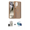 MARSİLYAN™- Galaxy S25 Ultra Kılıf Siluet Minimal Prime - Siyah 3D Antistatik Seramik Nano Ekran Koruyucu + Bilvis Titan Kamera Lens - SH