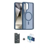 MARSİLYAN™- Galaxy S25 Ultra Kılıf Siluet Minimal Prime - Siyah 3D Antistatik Seramik Nano Ekran Koruyucu + Bilvis Titan Kamera Lens - LT