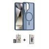 MARSİLYAN™- Galaxy S25 Ultra Kılıf Siluet Minimal Prime - Siyah Bilvis 3D Cam Ekran Koruyucu + Bilvis Titan Kamera Lens - GS