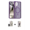 MARSİLYAN™- Galaxy S25 Ultra Kılıf Siluet Minimal Prime - Siyah Bilvis 3D Cam Ekran Koruyucu + Bilvis Titan Kamera Lens - GS