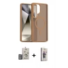 MARSİLYAN™- Galaxy S25 Ultra Kılıf Siluet Minimal Prime - Siyah Bilvis 3D Cam Ekran Koruyucu + Bilvis Titan Kamera Lens - GS