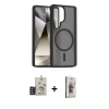 MARSİLYAN™- Galaxy S25 Ultra Kılıf Siluet Minimal Prime - Siyah Bilvis 3D Cam Ekran Koruyucu + Bilvis Titan Kamera Lens - TNGI