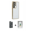 MARSİLYAN™- Galaxy S25 Ultra Kılıf Vadi Minimal - Şeffaf Polymer Nano Ekran Koruyucu + Bilvis Titan Kamera Lens - LT