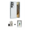 MARSİLYAN™- Galaxy S25 Ultra Kılıf Vadi Minimal - Şeffaf Polymer Nano Ekran Koruyucu + Bilvis Titan Kamera Lens - TNGI