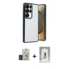 MARSİLYAN™- Galaxy S25 Ultra Kılıf Vadi Minimal - Şeffaf Polymer Nano Ekran Koruyucu + Bilvis Titan Kamera Lens - TNGI