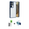 MARSİLYAN™- Galaxy S25 Ultra Kılıf Vadi Minimal - Siyah 3D Antistatik Seramik Nano Ekran Koruyucu + Raze Metal Kamera Lens - GS