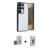 MARSİLYAN™- Galaxy S25 Ultra Kılıf Vadi Minimal - Siyah Bilvis 3D Cam Ekran Koruyucu + Bilvis Titan Kamera Lens - GS
