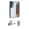 MARSİLYAN™- Galaxy S25 Ultra Kılıf Vadi Minimal - Siyah Bilvis 3D Cam Ekran Koruyucu + Bilvis Titan Kamera Lens - GS