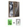 MARSİLYAN™- Galaxy S25 Ultra Kılıf Yadigar Asil Koleksiyonu - Şeffaf Polymer Nano Ekran Koruyucu + Mavi Raze Metal Kamera Lens