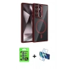 MARSİLYAN™- Galaxy S25 Ultra Kılıf Yadigar Asil Koleksiyonu - Siyah 3D Antistatik Cam Ekran Koruyucu + Raze Metal Kamera Lens - MI