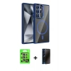 MARSİLYAN™- Galaxy S25 Ultra Kılıf Yadigar Asil Koleksiyonu - Siyah 3D Antistatik Hayalet Cam Ekran Koruyucu + Raze Metal Kamera Lens - NLGY