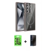 MARSİLYAN™- Galaxy S25 Ultra Kılıf Yadigar Asil Koleksiyonu - Siyah 3D Antistatik Hayalet Cam Ekran Koruyucu + Raze Metal Kamera Lens - NLGY