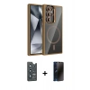 MARSİLYAN™- Galaxy S25 Ultra Kılıf Yadigar Asil Koleksiyonu - Siyah 3D Antistatik Hayalet Cam Ekran Koruyucu + Bilvis Titan Kamera Lens - LT