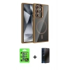 MARSİLYAN™- Galaxy S25 Ultra Kılıf Yadigar Asil Koleksiyonu - Siyah 3D Antistatik Hayalet Cam Ekran Koruyucu + Raze Metal Kamera Lens - MI