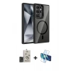 MARSİLYAN™- Galaxy S25 Ultra Kılıf Yadigar Asil Koleksiyonu - Siyah 3D Antistatik Seramik Nano Ekran Koruyucu + Bilvis Titan Kamera Lens - SH
