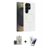 MARSİLYAN™- Galaxy S25 Ultra Kılıf Yankı Form Serisi - Şeffaf Pasifik Cam Ekran Koruyucu + Bilvis Titan Kamera Lens - TNGI
